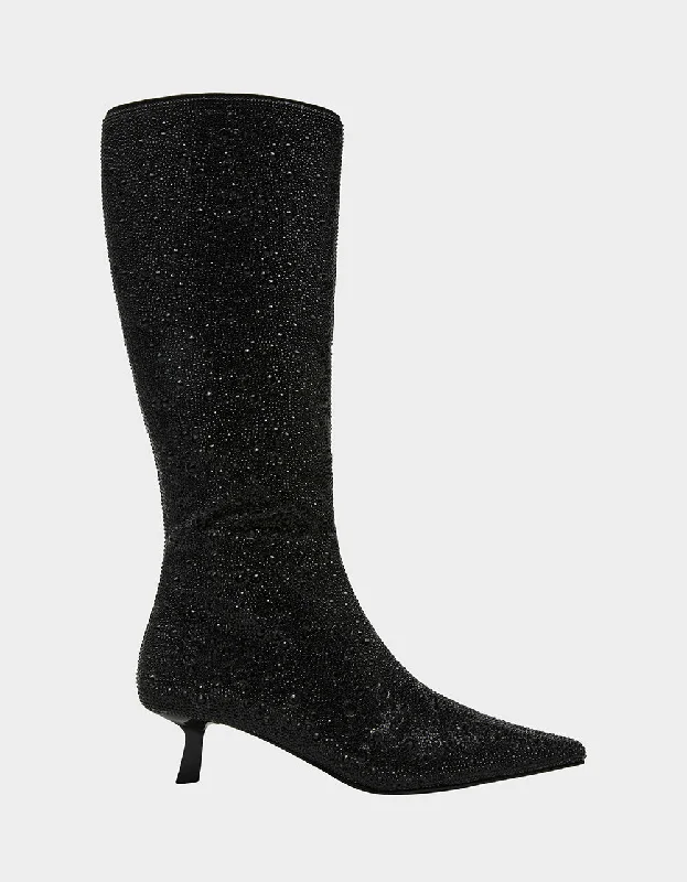 women's heeled bootiesVEGAS BLACK