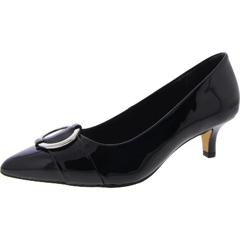 Women's ankle - strap stiletto heel pumps with a cut - out detailNic Womens Slip On Pointed Toe Kitten Heels