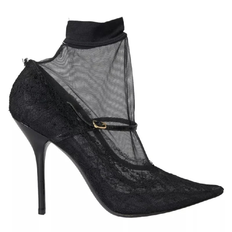 Women's patent leather stiletto heel pumps with a high - shine finishDolce & Gabbana Tulle Stretch Boots Pumps Women's Shoes (Pre-Owned) Women's patent leather stiletto heel pumps with a high - shine finishDolce & Gabbana Tulle Stretch Boots Pumps Women's Shoes (Pre-Owned)