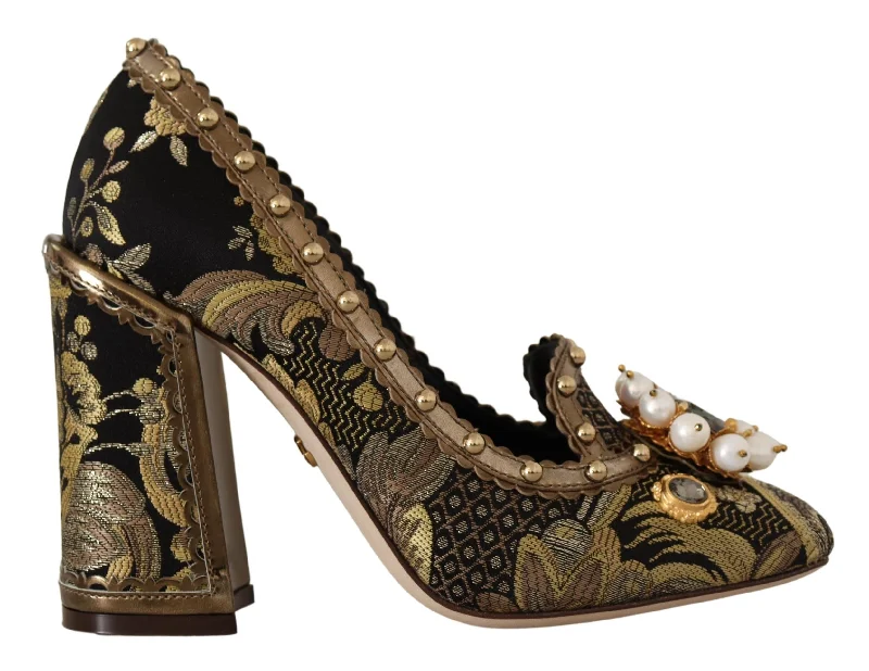 Women's prom stiletto heel pumps in a shimmery fabricDolce & Gabbana Elegant Jacquard Brocade Women's Pumps Women's prom stiletto heel pumps in a shimmery fabricDolce & Gabbana Elegant Jacquard Brocade Women's Pumps