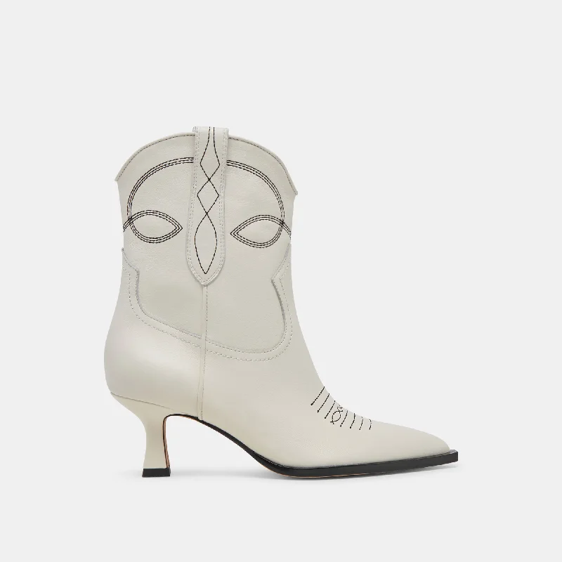 women's booties for rainy daysANGEL BOOTIES WHITE LEATHER