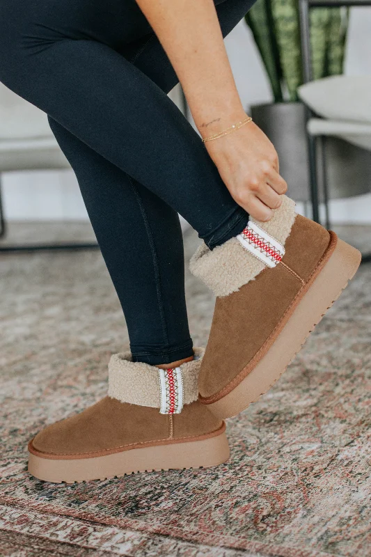women's booties with over-the-knee lookBaby It's Cold Outside Boots - Tan