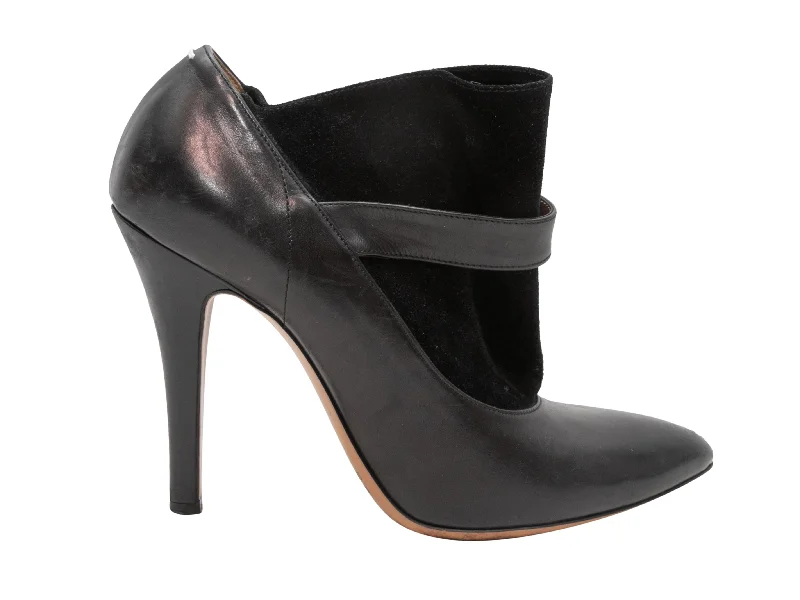 women's booties with embroideryBlack Maison Margiela Replica Pointed-Toe Booties Size 37