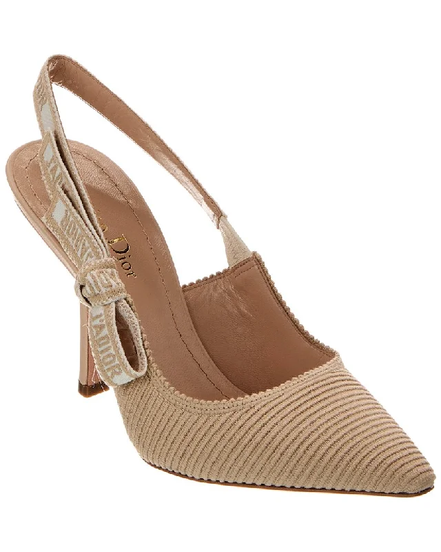 Women's velvet - covered stiletto heel pumps for a luxurious lookDior J'Adior Canvas & Leather Slingback Pump Women's velvet - covered stiletto heel pumps for a luxurious lookDior J'Adior Canvas & Leather Slingback Pump