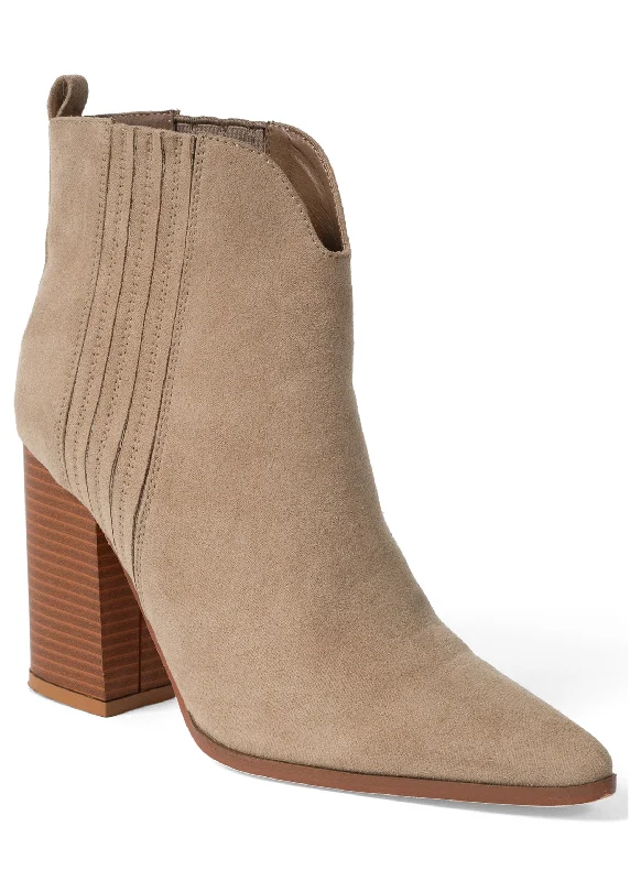 women's booties with floral designWestern Booties - Natural