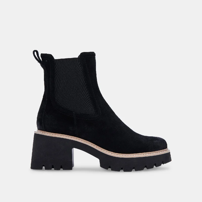 women's booties with zippersHAWK H20 WIDE BOOTIES ONYX SUEDE