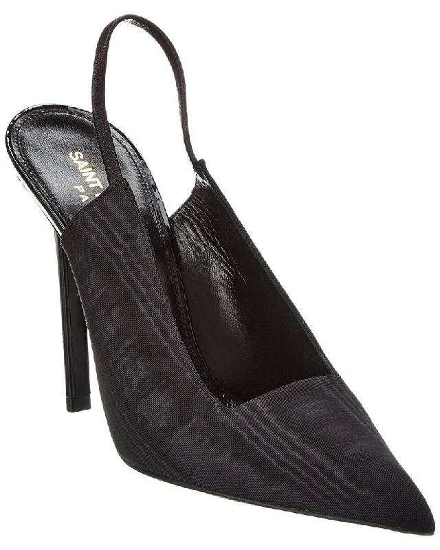 Women's teal stiletto heel pumps for a unique and modern lookSaint Laurent Raven 110 Grosgrain Slingback Pump Women's teal stiletto heel pumps for a unique and modern lookSaint Laurent Raven 110 Grosgrain Slingback Pump