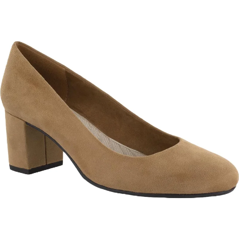 Women's satin - lined stiletto heel pumps for extra comfortProper Womens Faux Suede Slip On Heels