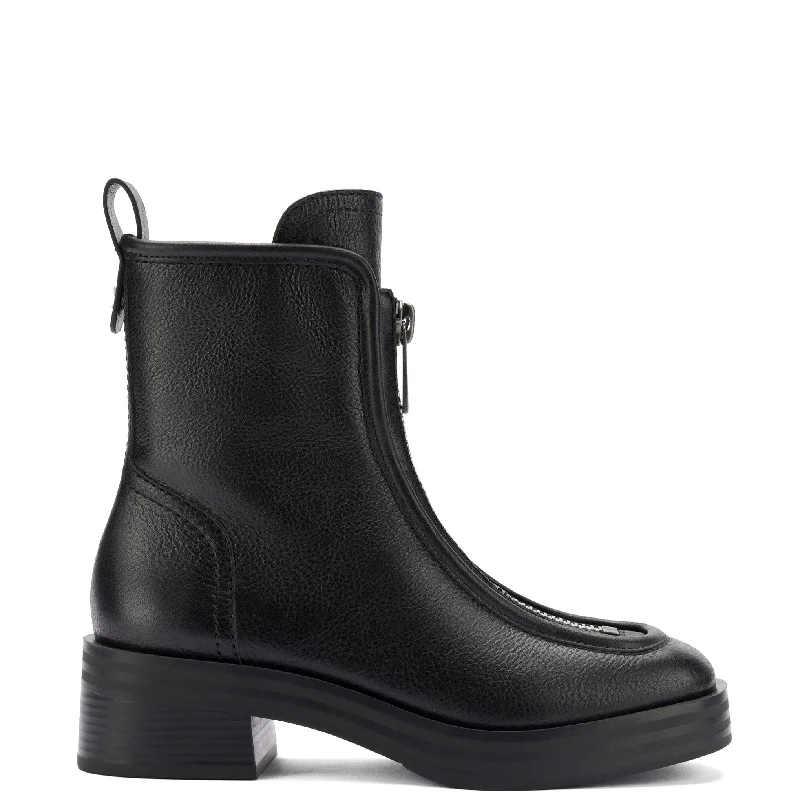 women's booties with peep toeNicole Lo Boot In Black Leather