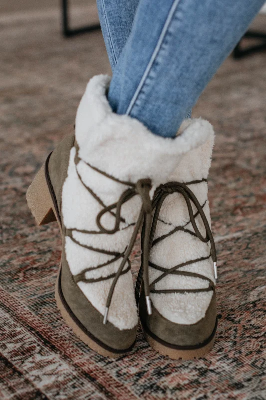 women's booties with snake printEmbracing The Chill Boots - Moss