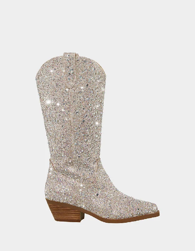 women's heeled bootiesDALAS RHINESTONES | RE:LUV
