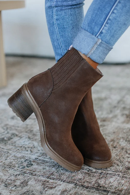 women's booties with sock-like fitOn Your Mind Boots - Coffee