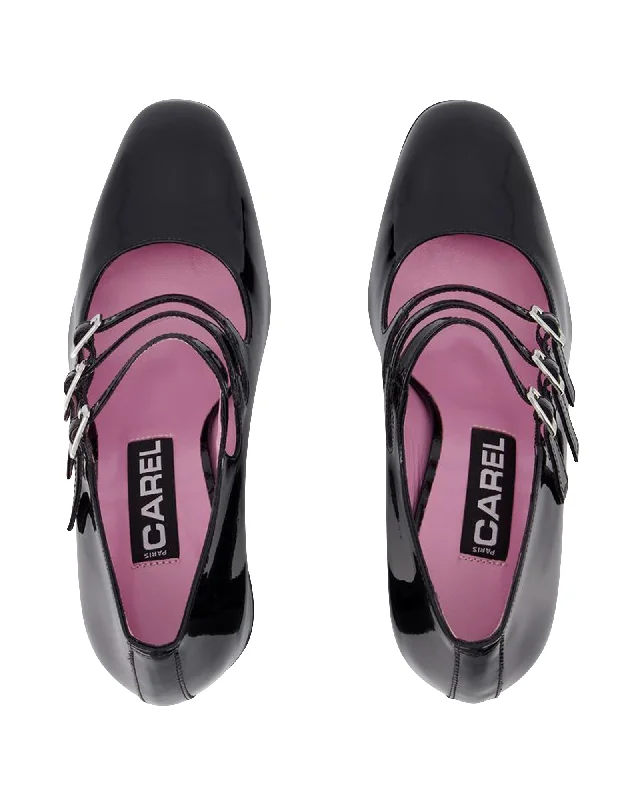 Women's date - night stiletto heel pumps with a sexy silhouetteKeel Pumps - Carel - Black - Patent Leather