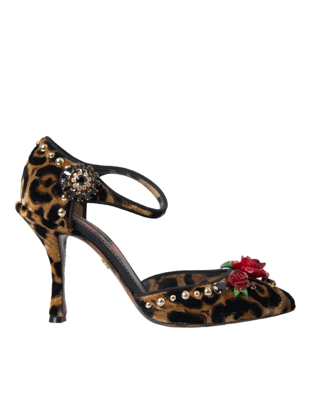 Women's red - carpet stiletto heel pumps for a glamorous eventDolce & Gabbana Leopard Floral Crystal Mary Janes Pumps Women's Shoes Women's red - carpet stiletto heel pumps for a glamorous eventDolce & Gabbana Leopard Floral Crystal Mary Janes Pumps Women's Shoes