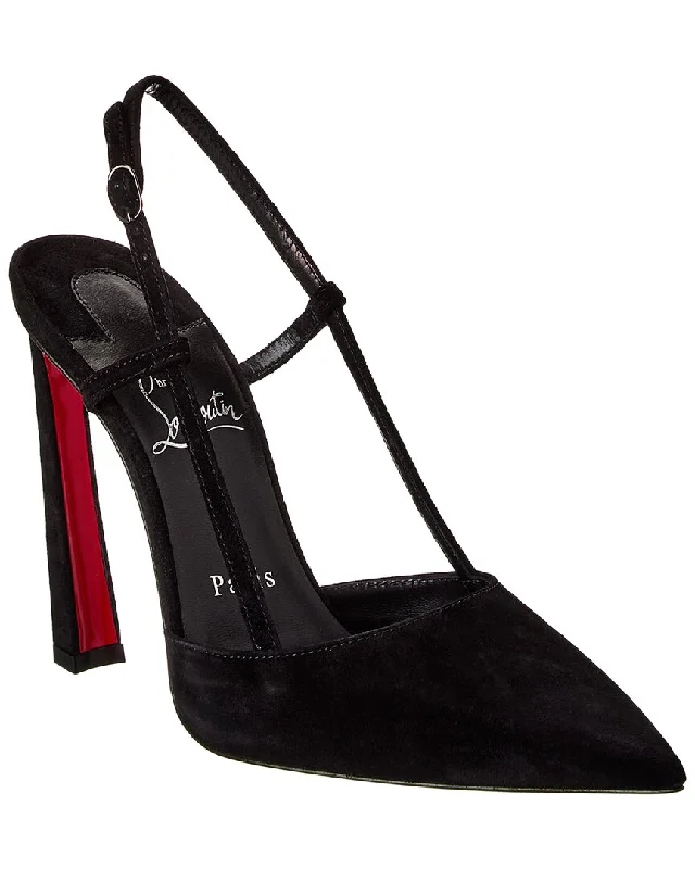 Women's water - resistant stiletto heel pumps for unexpected situationsChristian Louboutin Condoroline 100 Suede Slingback Pump Women's water - resistant stiletto heel pumps for unexpected situationsChristian Louboutin Condoroline 100 Suede Slingback Pump