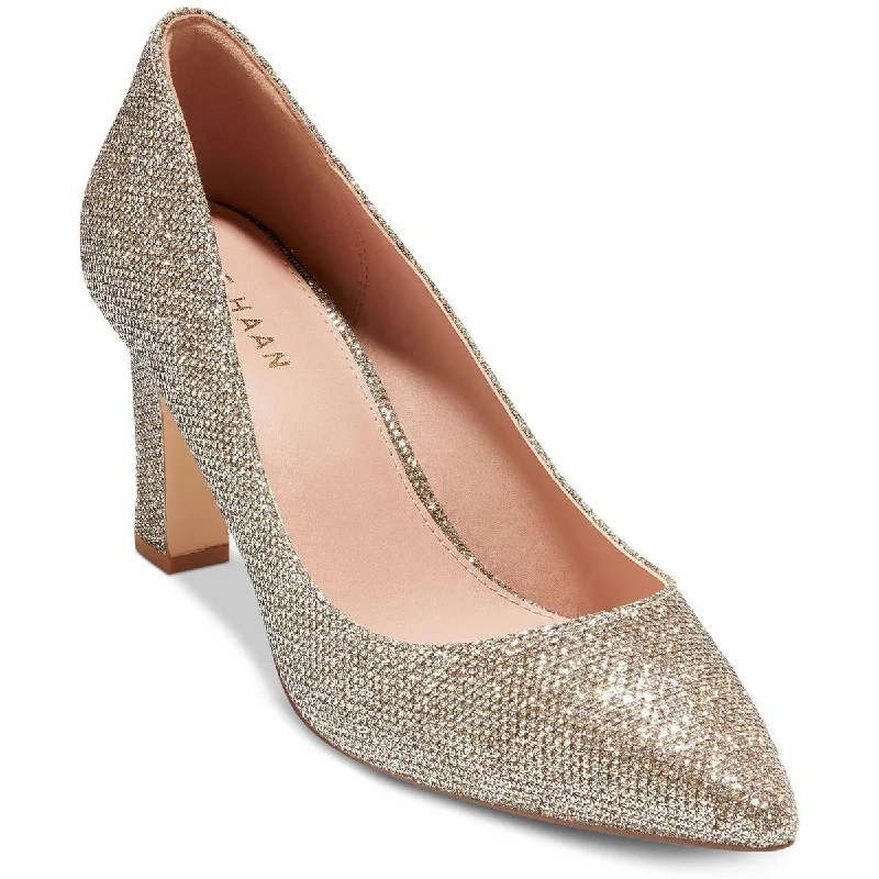 Women's cocktail party stiletto heel pumps with a unique patternMylah Womens Glitter Pointed Toe Pumps