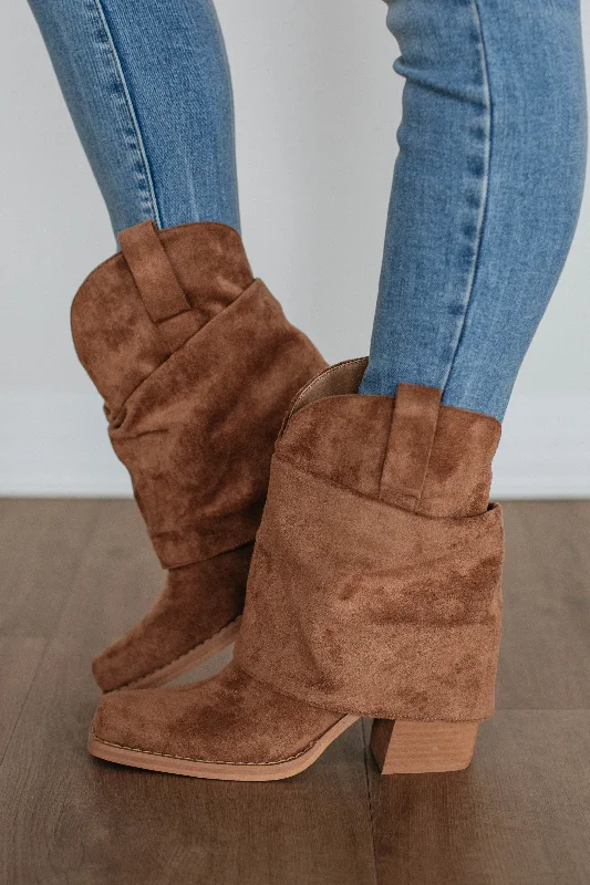 women's booties for officeRules Don't Apply Boots - Mocha
