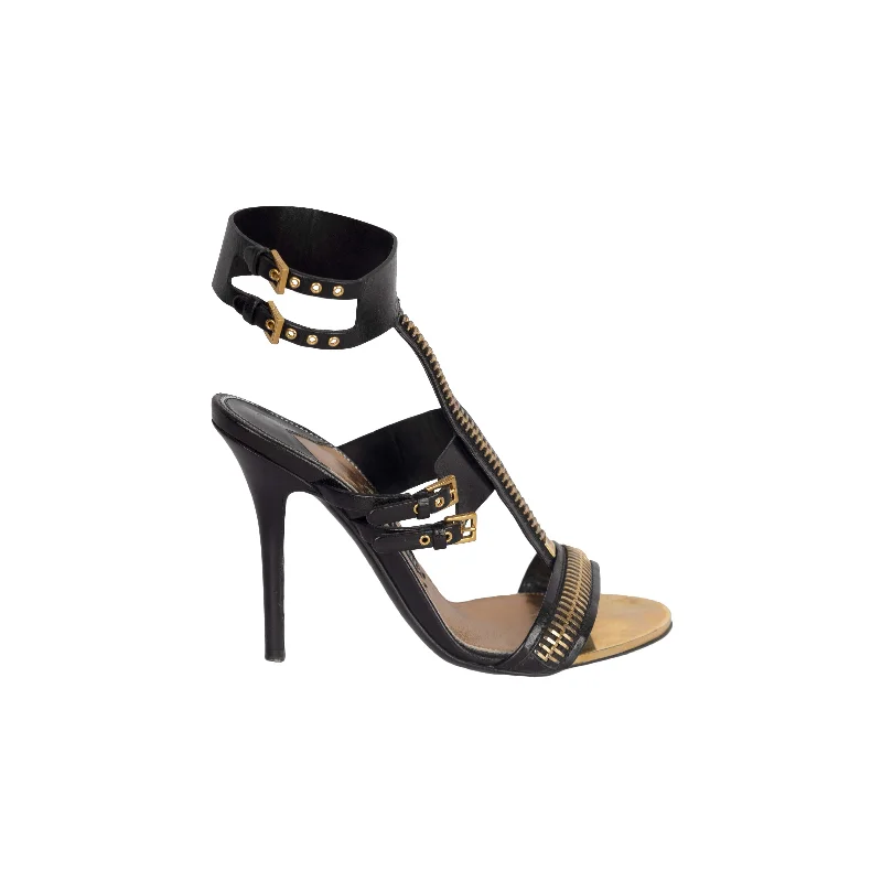 Women's office - appropriate stiletto heel pumps with a low - heel optionTom Ford Zipper T Strap Sandals - '10s