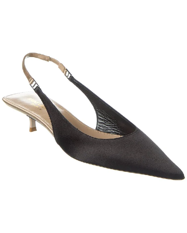 Women's satin - lined stiletto heel pumps for extra comfortSaint Laurent Cherish 30 Satin Slingback Pump