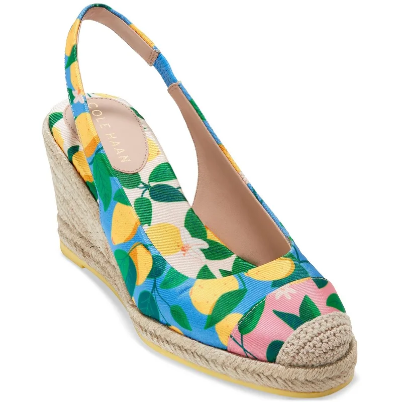 Women's prom stiletto heel pumps in a shimmery fabricWomens Printed Slingback Espadrille Heels