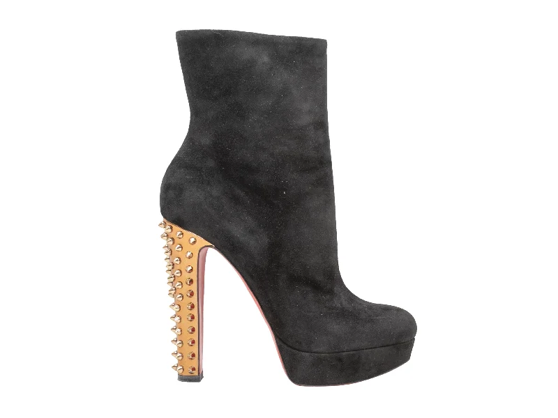women's suede bootiesBlack Christian Louboutin Suede Spike Heel Ankle Boots Size 41.5 women's suede bootiesBlack Christian Louboutin Suede Spike Heel Ankle Boots Size 41.5