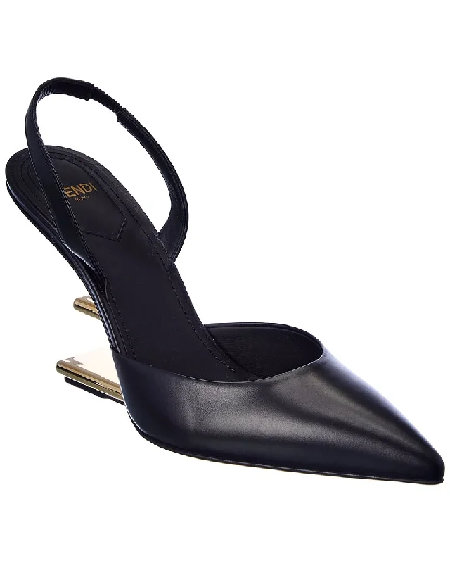 Women's lavender stiletto heel pumps for a delicate styleFENDI First Leather Slingback Pump Women's lavender stiletto heel pumps for a delicate styleFENDI First Leather Slingback Pump