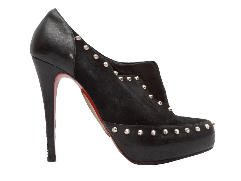 women's booties for rainy daysBlack Christian Louboutin Studded Booties Size 39.5