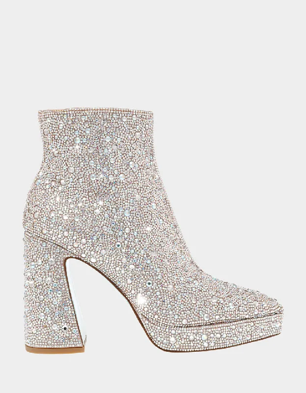 women's booties with sock-like fitDELLA RHINESTONES