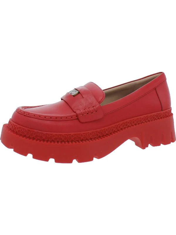 Women's cork - sole stiletto heel pumps for a natural touchWomens Slip On Round Toe Loafer Heels