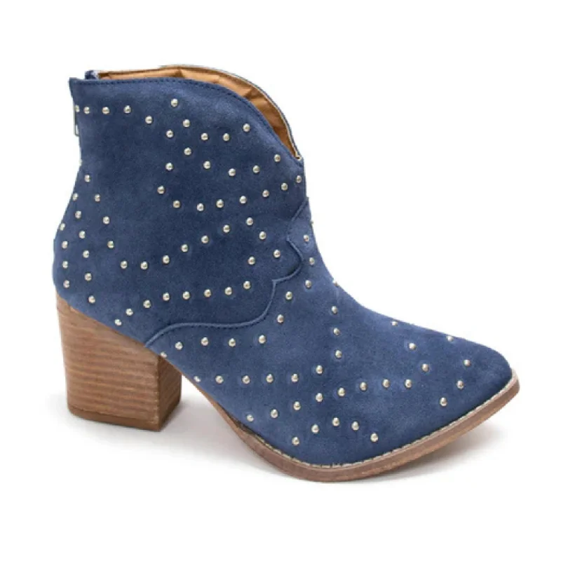 women's booties for urban styleOnline Exclusive | Twilight Studded Heeled Ankle Boot in Denim women's booties for urban styleOnline Exclusive | Twilight Studded Heeled Ankle Boot in Denim