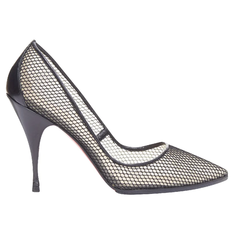Women's microfiber stiletto heel pumps with moisture - wicking propertiesChristian Louboutin Follies Resille net mesh stiletto heels pump