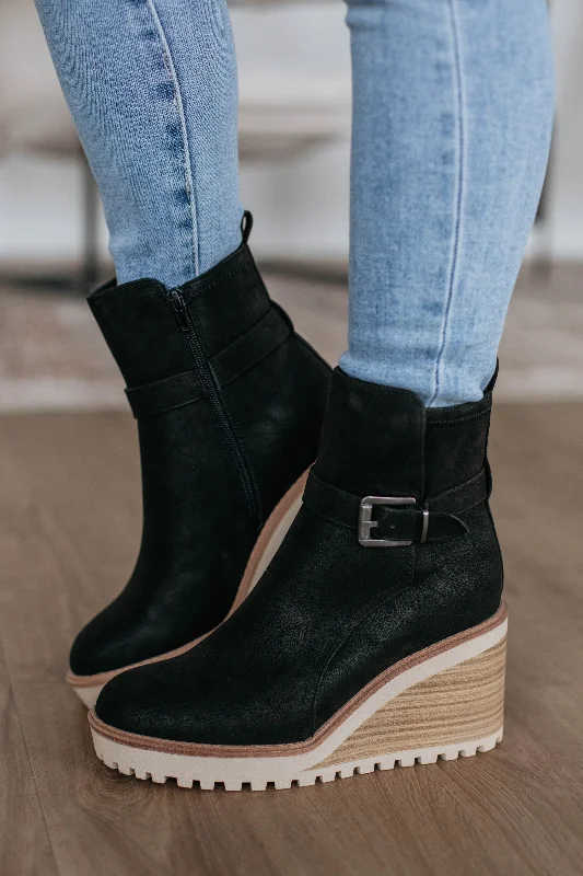 women's booties with pointed toeKeep It Contained Boots - Black