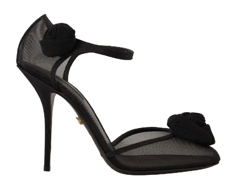 Women's bronze stiletto heel pumps for a warm and metallic lookDolce & Gabbana Elegant  Mesh Heels Women's Pumps