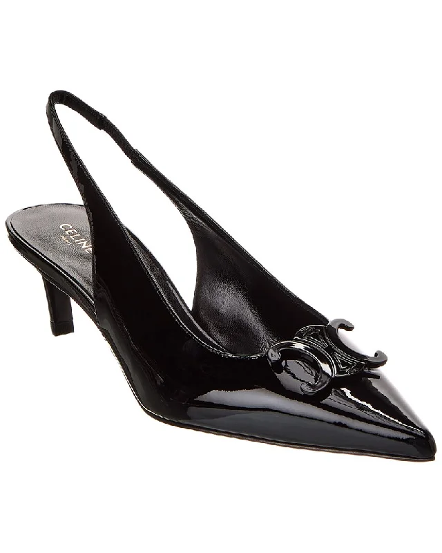 Women's adjustable - strap stiletto heel pumps for a customizable fitCELINE Alma Triomphe Patent Slingback Pump Women's adjustable - strap stiletto heel pumps for a customizable fitCELINE Alma Triomphe Patent Slingback Pump