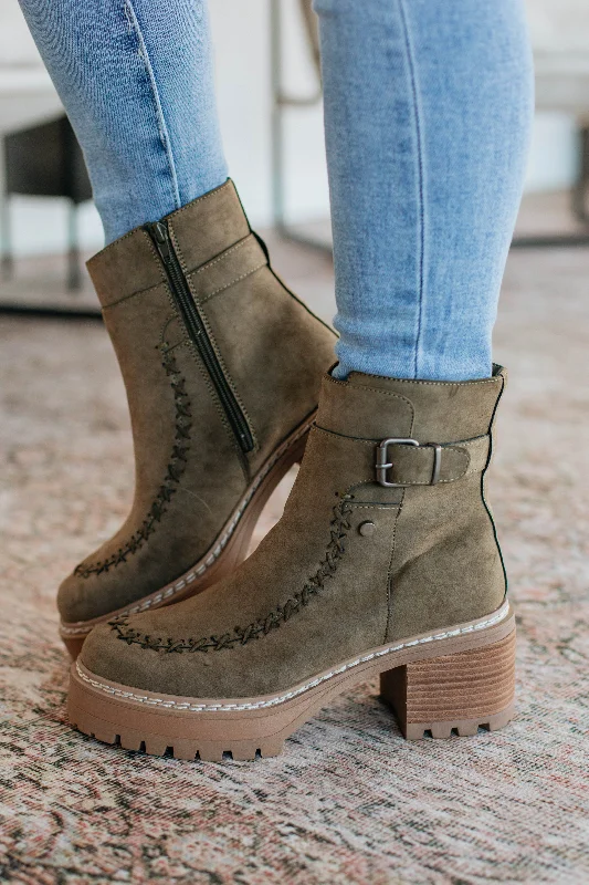 women's booties for travelPlaying By Your Rules Boots - Khaki