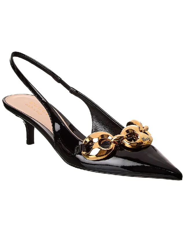 Women's faux suede stiletto heel pumps for a budget - friendly optionGucci Marina Patent Slingback Pump