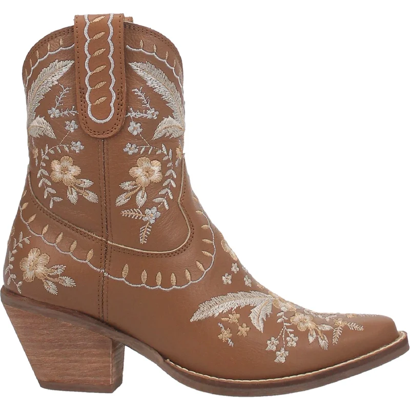 women's booties with pull-on tabs#PRIMROSE LEATHER BOOTIE
