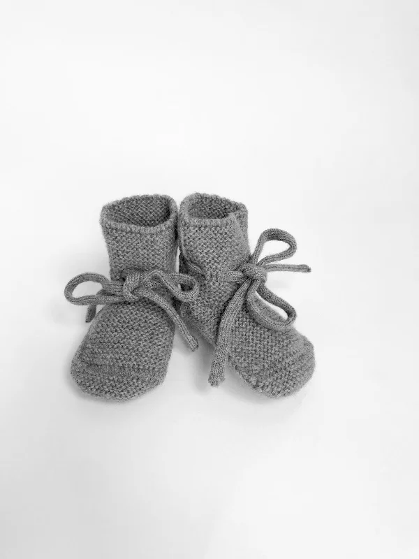 women's suede bootiesBaby Booties With Lace - Otter