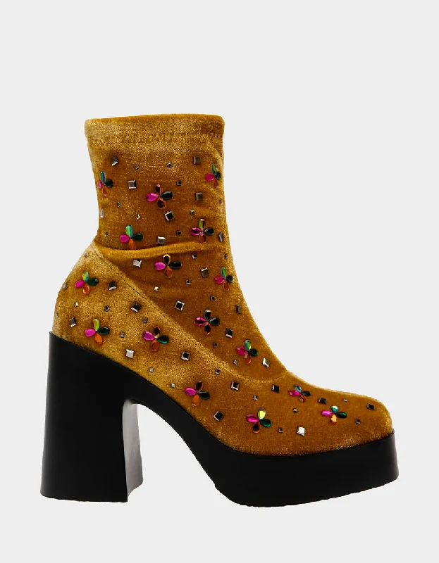 women's booties with Chelsea styleHARRIET YELLOW