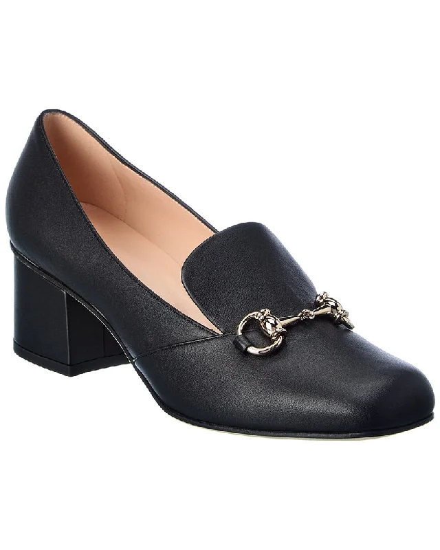 Women's breathable stiletto heel pumps for warm weatherGucci Horsebit Leather Pump