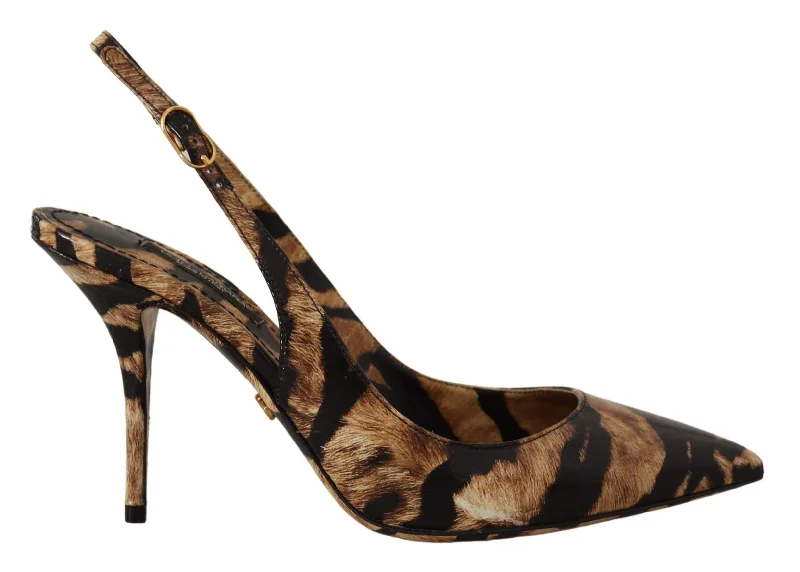 Women's cork - sole stiletto heel pumps for a natural touchDolce & Gabbana Tiger Pattern Slingback Heels Women's Pumps Women's cork - sole stiletto heel pumps for a natural touchDolce & Gabbana Tiger Pattern Slingback Heels Women's Pumps