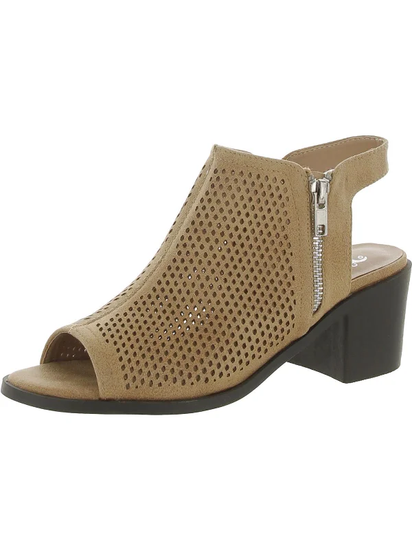 Women's evening gala stiletto heel pumps in a long - lasting colorWomens Perforated Open Toe Block Heels Women's evening gala stiletto heel pumps in a long - lasting colorWomens Perforated Open Toe Block Heels