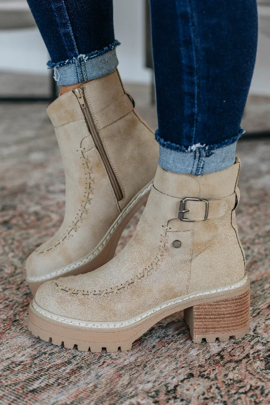 women's winter bootiesPlaying By Your Rules Boots - Sand
