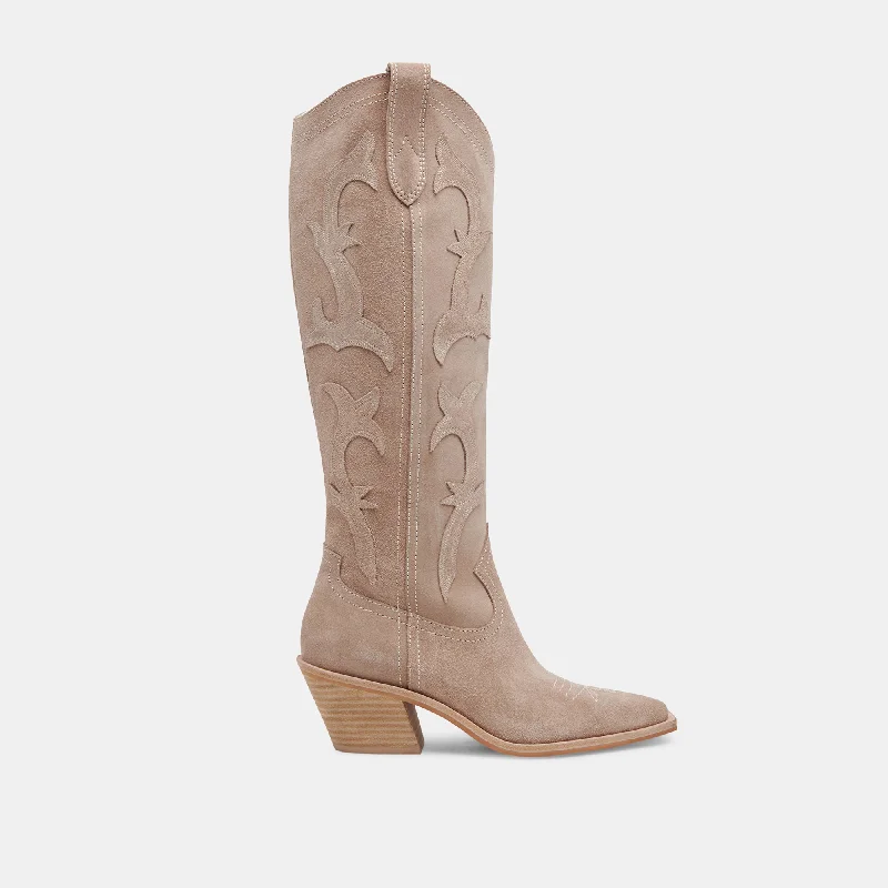 women's booties with platformSAMARE BOOTS TAUPE SUEDE