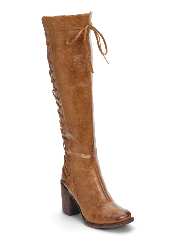 women's booties for hikingLace-Up Detail Boots - Camel