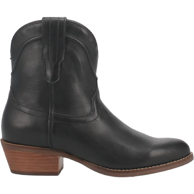 women's booties with side cutouts#SEGUARO LEATHER BOOTIE