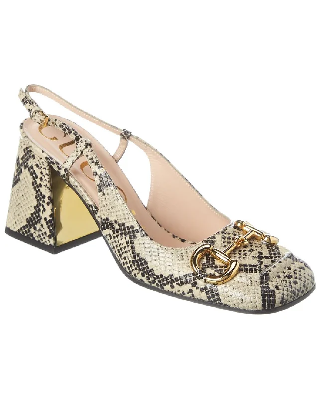 Women's hypoallergenic stiletto heel pumps for sensitive skinGucci Princetown Horsebit Snake-Embossed Leather Slingback Pump Women's hypoallergenic stiletto heel pumps for sensitive skinGucci Princetown Horsebit Snake-Embossed Leather Slingback Pump