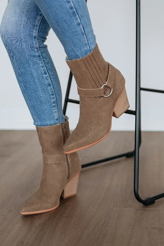 women's ankle bootiesReckless Attitude Boots - Dark Taupe