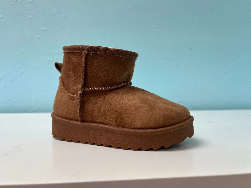 leather women bootiesEFRON-20A TODDLERS Tan