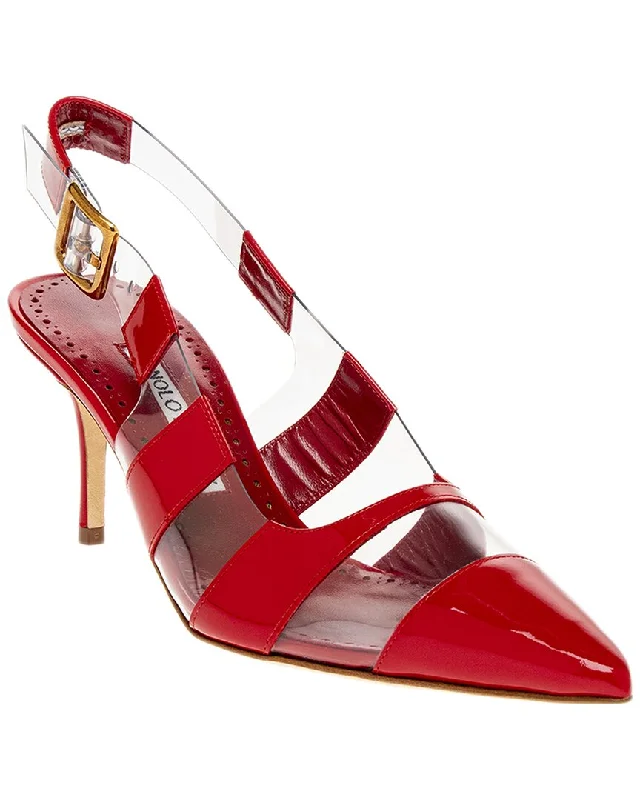 Women's evening gala stiletto heel pumps in a long - lasting colorManolo Blahnik Uxra Patent Pump Women's evening gala stiletto heel pumps in a long - lasting colorManolo Blahnik Uxra Patent Pump